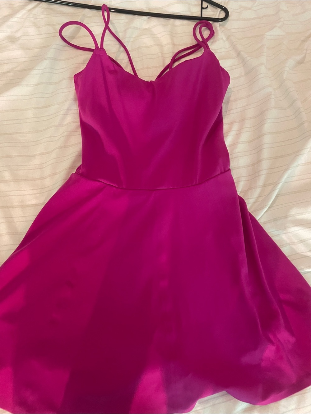 Victoria's Secret Fuchsia Satin Spaghetti Strap Skirt Set
